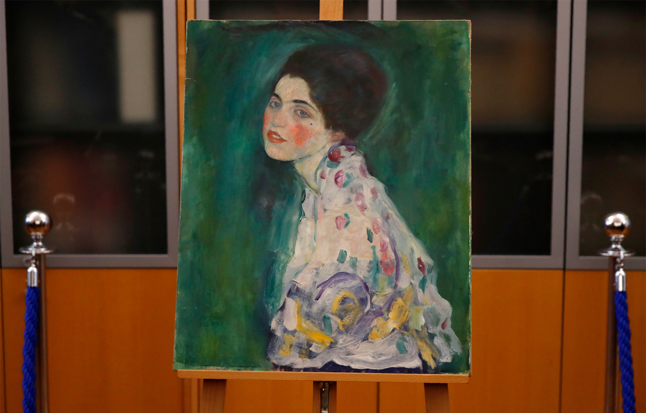 知名奥地利画家克林姆(Gustav Klimt)作品「女士肖像」(Portrai...